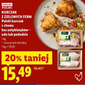 Kurczak z zielonych ferm uda lub podudzia