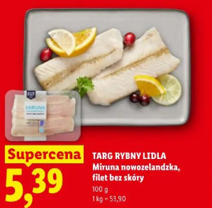 Targ Rybny Lidla Miruna nowozelandzka, filet bez skóry