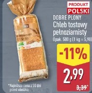 Dobre Plony Chleb tostowy pełnoziarnisty