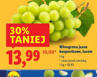 Winogrona jasne bezpestkowe