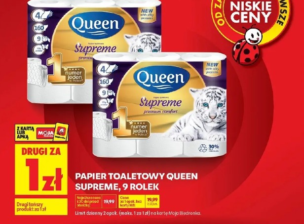 Papier toaletowy Queen Supreme, 9 rolek