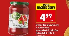 Dżem truskawkowy o obniżonej zawartości cukrów Rapsodia