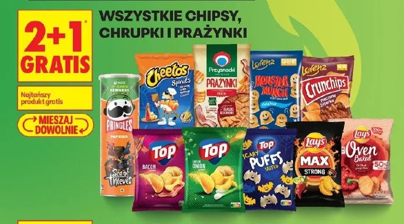 Wszystkie chipsy, chrupki i prażynki