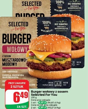 Burger wołowy z sosem musztardowo-miodowym Selected For You