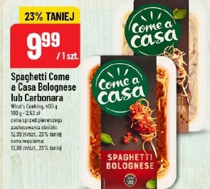 Spaghetti Come a Casa Bolognese lub Carbonara What's Cooking