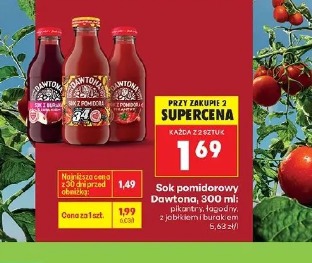 Sok pomidorowy Dawtona pikantny, łagodny, z jabłkiem i burakiem