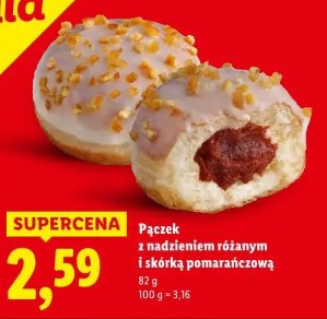 Pączek z nadzieniem różanym i skórką pomarańczową