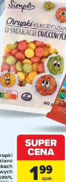 Chrupki kukurydziane o smakach owocowych Simpl