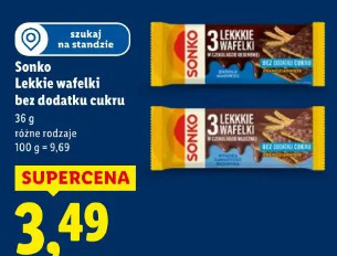 Sonko Lekkie wafelki bez dodatku cukru