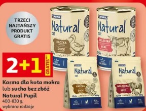 Karma dla kota mokra lub sucha bez zbóż Natural Pupil