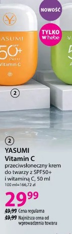Yasumi Vitamin C przeciwsłoneczny krem do twarzy z SPF50+ i witaminą C