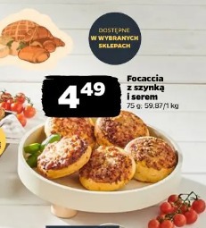 Focaccia z szynką i serem