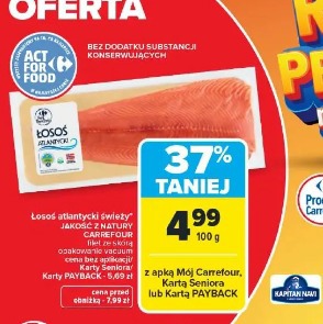 Łosoś atlantycki świeży JAKOŚĆ Z NATURY CARREFOUR