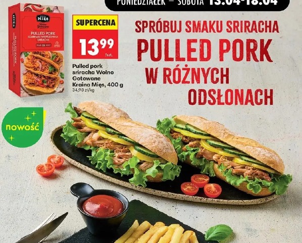Pulled pork sriracha Wolno Gotowane Kraina Mięs