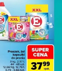 E Proszek, żel, kapsułki do prania