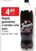 Napój gazowany o smaku cola Zero Jean's