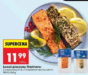 Łosoś pieczony Marinero z papryczką chili, z czosnkiem niedźwiedzim
