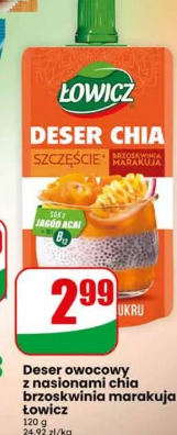 Deser owocowy z nasionami chia brzoskwinia marakuja Łowicz