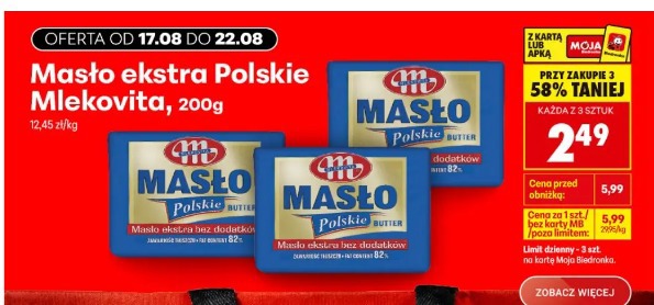 Masło ekstra Polskie Mlekovita