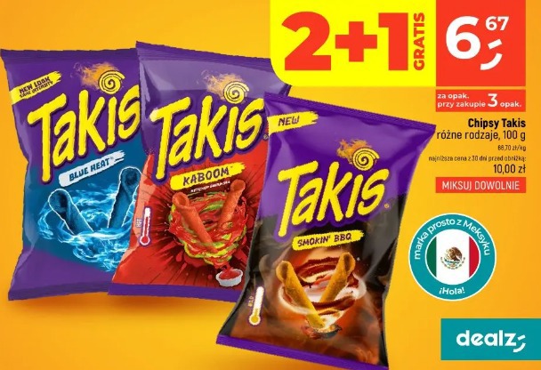 Chipsy Takis różne rodzaje