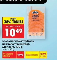 Łosoś norweski wędzony na zimno w plastrach Marinero