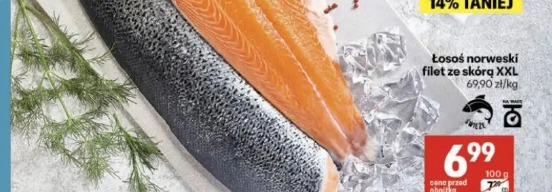 Łosoś norweski filet ze skórą XXL