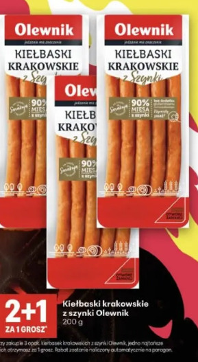 Kiełbaski krakowskie z szynki Olewnik