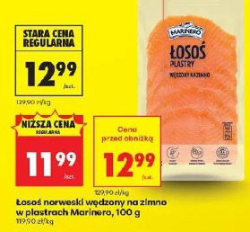 Łosoś norweski wędzony na zimno w plastrach Marinero