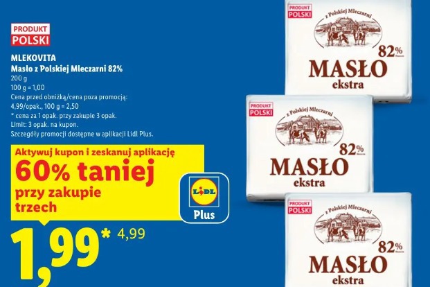 MLEKOVITA Masło z Polskiej Mleczarni 82%