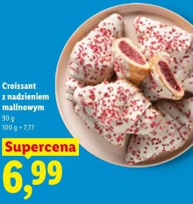 Croissant z nadzieniem malinowym