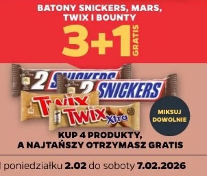 Baton Snickers, Mars, Twix i Bounty