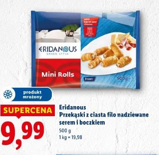 Eridanous Przekąski z ciasta filo nadziewane serem i boczkiem