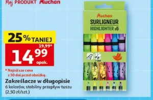 Zakreślacze w długopisie Auchan