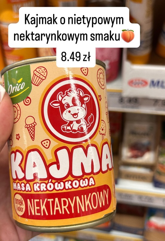 Orico kajmak masa krówkowa nektarynkowy