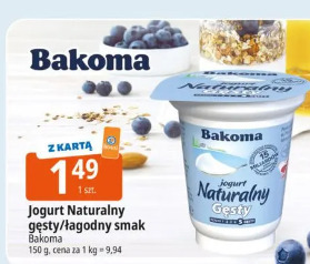 Jogurt Naturalny gęsty/łagodny smak Bakoma