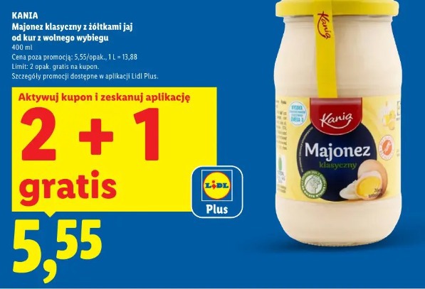 Kania Majonez klasyczny z żółtkami jaj od kur z wolnego wybiegu