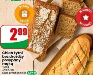 Chleb żytni bez drożdży posypany mąką