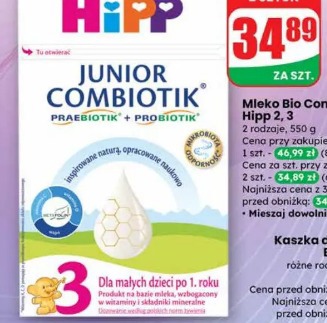 Mleko Bio Combiotik Hipp 2, 3