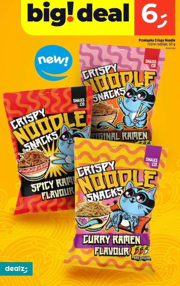 Przekąska Crispy Noodle różne rodzaje
