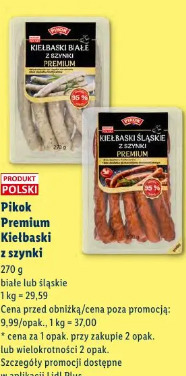 Pikok Premium Kiełbaski z szynki