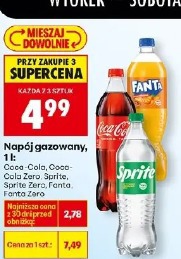 Napój gazowany Coca-Cola, Coca-Cola Zero, Fanta, Sprite, Sprite Zero, Fanta, Fanta Zero