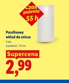 Parafinowy wkład do znicza