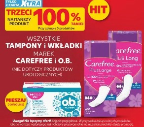 Wszystkie tampony i wkładki marek Carefree i O.B.