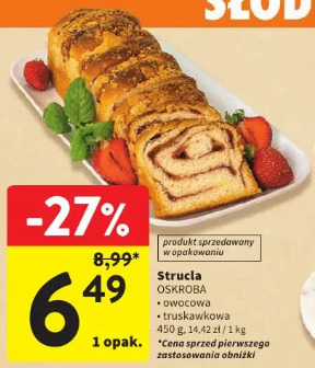 Strucla Oskroba owocowa truskawkowa