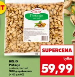 Helio Pistacje prażone, bez soli