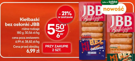 Kiełbaski bez osłonki JBB