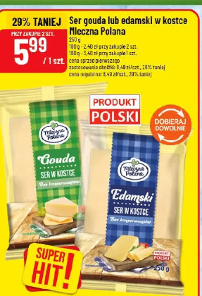 Ser gouda lub edamski w kostce Mleczna Polana