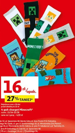 4-pak skarpet Minecraft