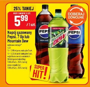 Napój gazowany Pepsi, 7up lub Mountain Dew