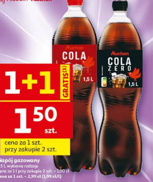 Napój gazowany Auchan cola, cola zero
